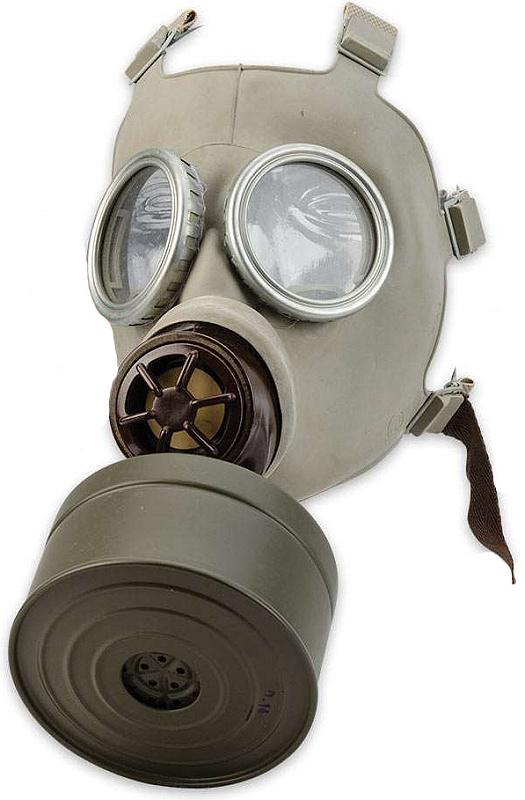Plynová maska CM4 použitá s novým filtrem