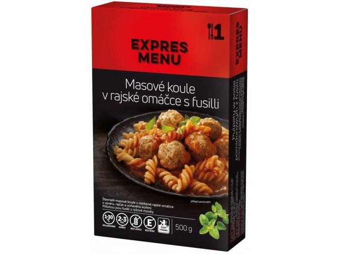 EXPRES MENU KM Masové koule v rajské omáčce s fusilli
