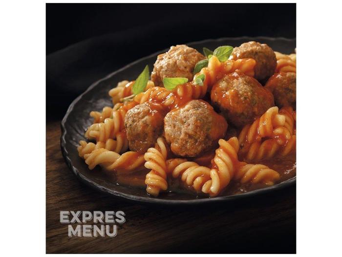 EXPRES MENU KM Masové koule v rajské omáčce s fusilli