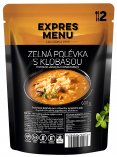 EXPRES MENU Zelná polévka s klobásou (2 porce 600g)