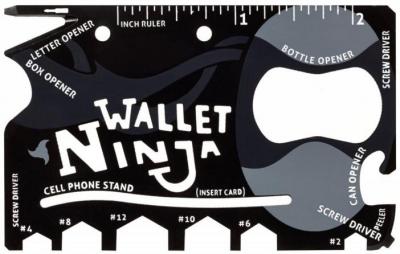 Náhledová fotky Multifunkční ocelová karta Wallet Ninja 18v1