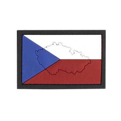 Náhledová fotky Nášivka 3D plastová vlajka ČR mapa