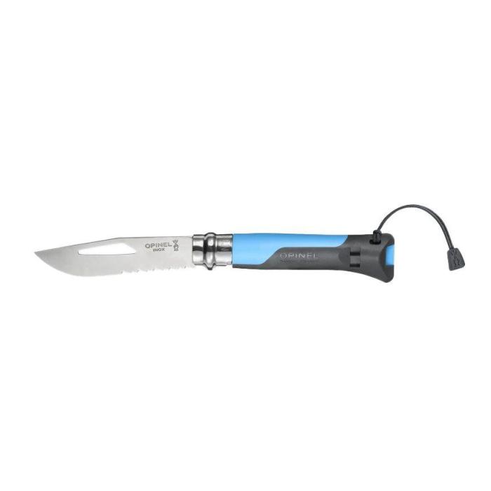 Nůž Opinel VRI INOX No.08 OUTDOOR kombinované ostří MODRÝ