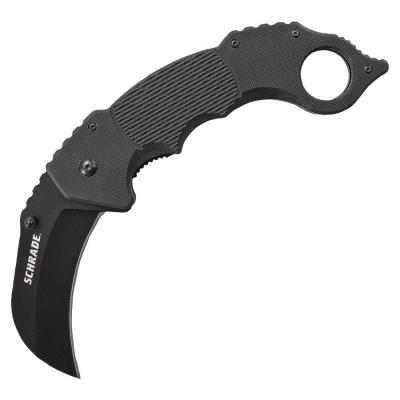 Náhledová fotky Nůž zavírací KARAMBIT SCH110 hladké ostří ČERNÝ