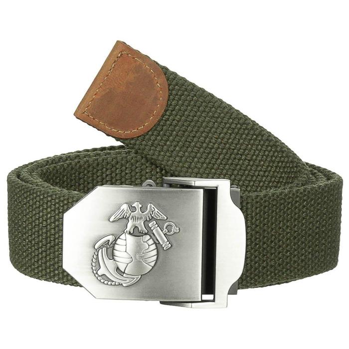 Opasek 4cm se stříbrnou sponou USMC ZELENÝ