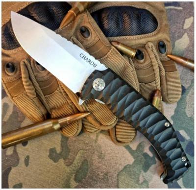 Náhledová fotky Zavírací Charon DACHS - Linerlock axiální ložiska černý - stonewash