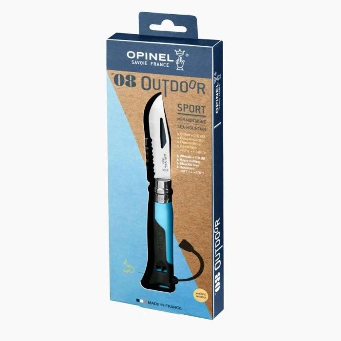 Nůž Opinel VRI INOX No.08 OUTDOOR kombinované ostří MODRÝ